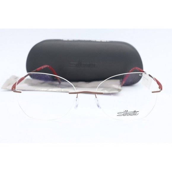 New Authentic Silhouette Titan 5540 JL 6040 Cat Eye Caramel Brick Frame 5mm - Picture 2 of 5